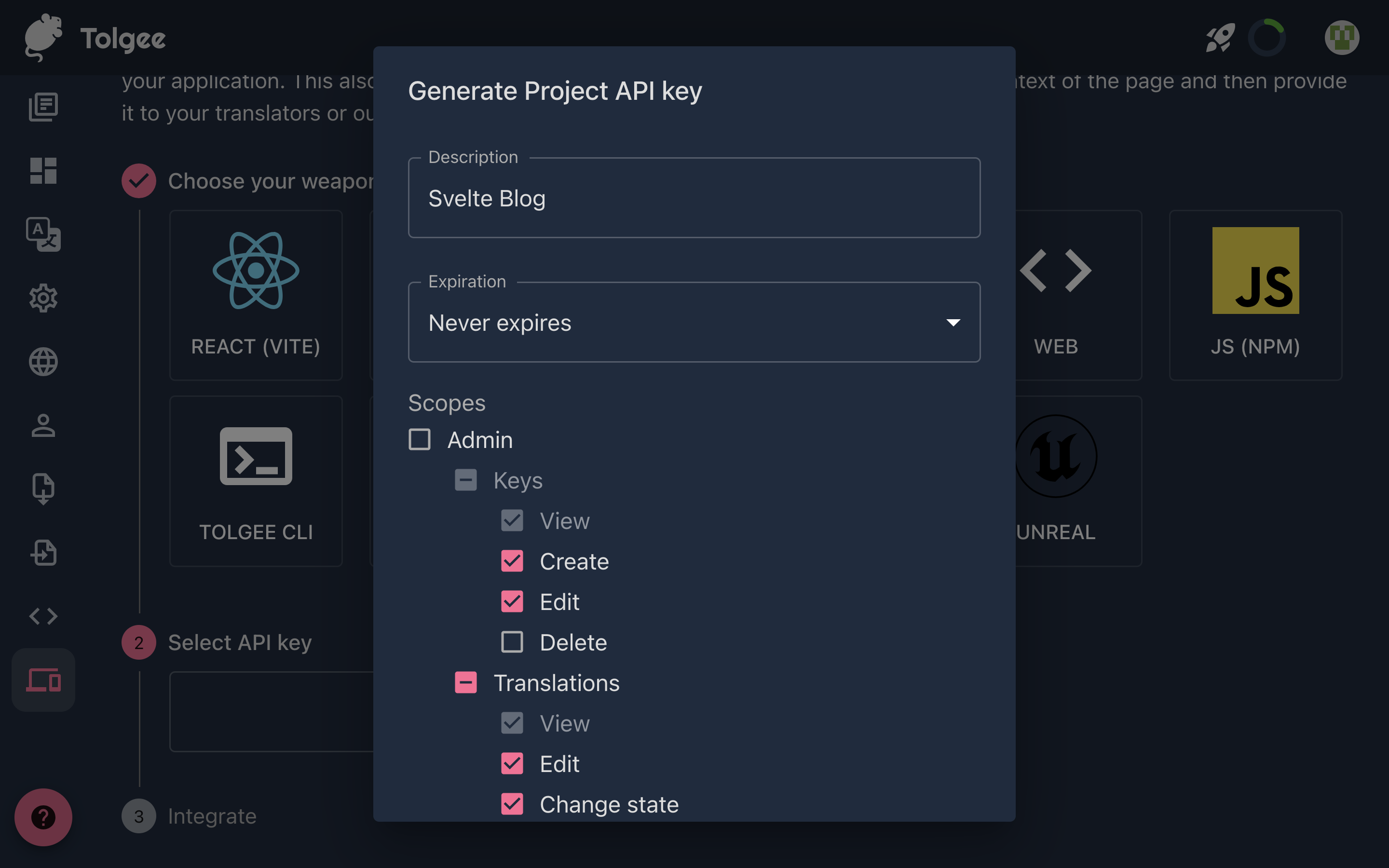 Creating an API Key