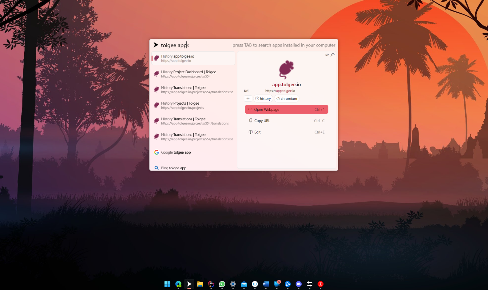 fluent search desktop